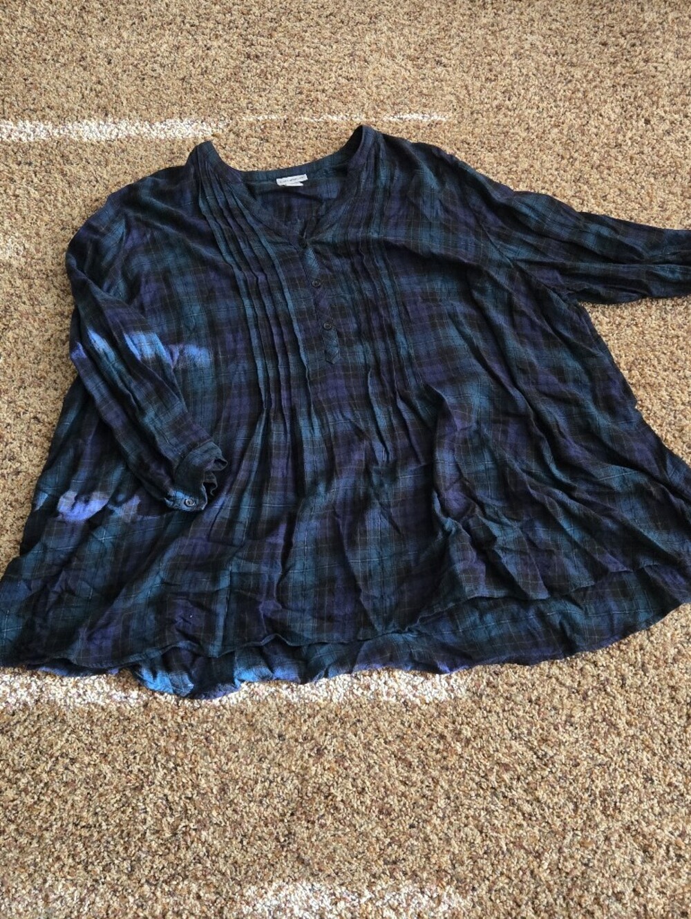 Catherinez Pintuck Plaid Blouse Size 4x